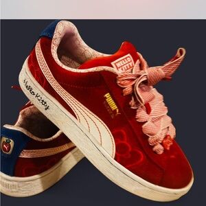 Red Suede Puma Hello Kitty Sneakers